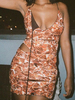 Robe à imprimé géométrique terre cuite