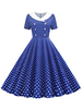 Robe à pois Robe des années 1950 à manches courtes et encolure marinière Robe trapèze