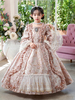 Robe à volants rose rétro victorienne rococo pour fille