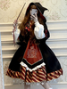 Robe académique Lolita OP 2 pièces ensemble noir à lacets à manches longues Lolita une pièce robes Cape Mage Lolita tenues