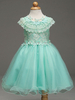 Robe adorbale de cortège fille en dentelle col rond avec fleur