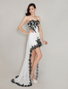 Robe asymétrique de bal ivoire avec dentelle Milanoo