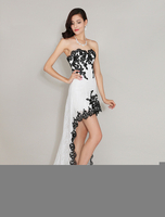 Robe asymétrique de bal ivoire avec dentelle Milanoo