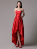 Robe belle de bal A-ligne en satin rouge