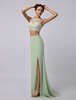 Robe belle de bal fourreau chiffon céladon Avec traîne Milanoo