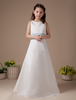 Robe belle de cortège enfant boule en satin avec col rond