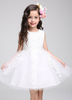 Robe belle de cortège enfant en tulle col rond avec dentelle