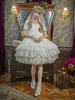 Robe blanche douce Lolita OP Neverland en cascade à volants nœuds imprimé floral manches courtes Lolita