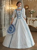 Robe blanche rétro en polyester pour femme costume de Marie-Antoinette de style européen robe de bal de fin dannée