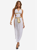 Robe blanche sexy dos nu en polyester pour femme ensemble de costumes de vacances
