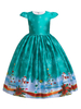 Robe Bleu Cyan Imprimée Bonhomme De Neige Enfants Noël Déguisements Halloween