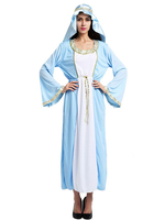 Robe Bleue Costume Arabe Femme Avec Bandeau Déguisements Halloween