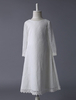 Robe Bohème adorbale de cortège fille en dentelle ivoire col rond avec dentelle