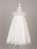 Robe Bohème du cortège enfant en tulle ivoire col rond avec dentelle