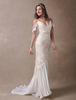 Robe Bohémienne 2021 Champagne Dentelle Plage Robe De Mariée Sirène Col V Dos Nu Perlée Robe Mariage Été Robe De Soirée