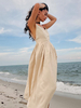 Robe Boho col en V sans manches dos nu robes de plage dété décontractées
