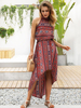 Robe Boho Robe Champêtre 2021 En Mousseline De Soie Sans Manches Imprimé Boho Robe D