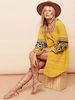 Robe Champêtre 2021 Boho Robe Été Ethnique Bouffant Manches Longues Brodé Robe Droite Pour Les Femmes