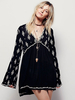 Robe Champêtre 2021 Robe Droite Noire Robe Tunique Boho Robe À Col V Manches Courtes Retour Découpe Robe Courte