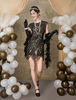 Robe Charleston Costume de Robe année 20 Costume Vintage Femmes pailleté robe moulante courte Déguisements Halloween