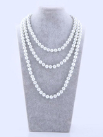 Robe Charleston Flapper Collier Perles Gatsby Costume Accessoires Vintage Style des années 1920 Femmes Blanc Rétro Bijoux Déguisements Halloween