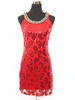 Robe Charleston Robe 1920 Déguisements Halloween Costume Gatsby Flapper Robe courte rouge