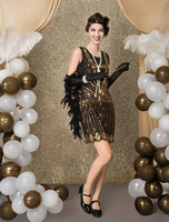 Robe Charleston Robe Année 20 Femme Robe Vintage Pailletes Costume Great Gatsby Déguisements Halloween