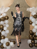 Robe Charleston Robe année 20 Great Gatsby Costume Rétro Femme Abricot Perlée Frange Déguisements Halloween