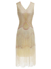 Robe Charleston Robe Année 20 Robe de Soirée Robe À Clapet Great Gatsby Années 1920 Rétro Costume Franges Femmes Paillette Robes Toussaint Déguisements Halloween