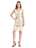 Robe charleston robe vintage 1920s Costume Gatsby Robe sequin abricot Déguisements Halloween