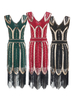 Robe charleston robe vintage 1920s Costume Gatsby Robe sequins col V Déguisements Halloween