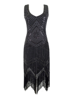 Robe charleston robe vintage 1920s Costume Gatsby Robes Franges Paillettes Déguisements Halloween