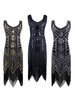 Robe charleston robe vintage 1920s Costume Gatsby Robes Paillettes Fleurs Déguisements Halloween