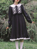 Robe classique Lolita OP Robe noire dune seule pièce à lacets Lolita Déguisements Halloween