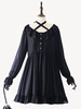 Robe Classique Lolita OP Robe Une Pièce Lolita Noire Plissée Noire Déguisements Halloween