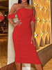 Robe Club Sexy Sans Bretelles Dos Nu Robe Fourreau Ruché
