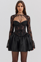 Robe corset en dentelle noire avec boléro amovible Robe mini bouffante de fête danniversaire pour femme 2025