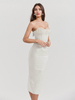 Robe Corset Frange Plissée À Lacets Dos Bal Fête Danniversaire Robes Midi