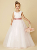 Robe cortège enfant col rond dos en coeur avec ceinture