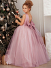 Robe cortège enfant col rond dos en V robe enfant princesse