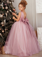Robe cortège enfant col rond dos en V robe enfant princesse