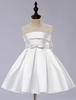 Robe cortège enfant ivoire en satin décoré de noeud robe fille de fleur