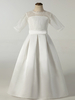 Robe cortège enfant ivoire robe de soirée mariage pour fille col rond zip sur dos
