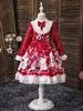 Robe Cortège Enfant Pas Chère Imprimés à Col Rond avec Manches Longues Coupe Cintrée avec Noeud Bas Evasée Robe de Princesse Cousu Bicolores