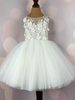 Robe cortège enfant robe céréminie fille col rond noeud sur dos