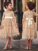 Robe cortège enfant robe cérémonie fille col montant demie manche zip sur dos