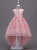 Robe cortège enfant Robe de fête en tulle avec dentelle asymétrique boule col rond sans manches détail zip