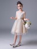 Robe Cortège Fille 2021 Dentelle Robe Tutu Princess Robe Noeud Sans Manches Eté Robe de Soirée Enfants