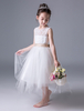 Robe Cortège Fille 2021 Dentelle Tulle Dos Ouvert Sans Manches Princess Robe Longueueueur Genou Robe de Soirée Enfants