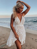 Robe Courte En Dentelle Bohème Bretelles Robe De Plage Dos Nu Sexy